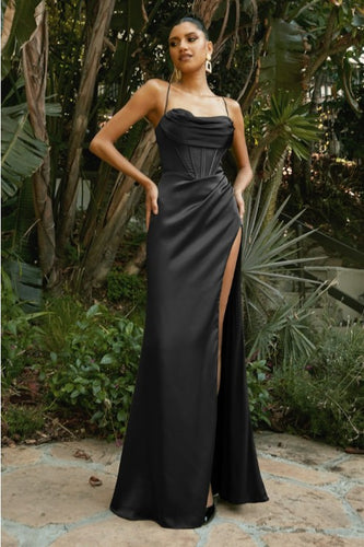 Gothic Goddess Black Prom Dress