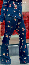 Load image into Gallery viewer, Dark Wash Wide Leg Floral Jeanz- Specialty Item