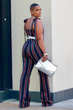 Load image into Gallery viewer, Tie Me Up Pinstripe Jumpsuit
