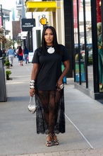 Load image into Gallery viewer, Lace Trim Tee Shirt Dress
