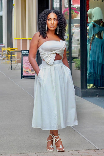 You Complete Me Skirt Set- White