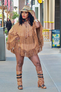 Gotta Shake Suede Poncho