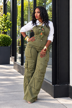 Load image into Gallery viewer, Get It Girl Cargo Jumpsuit- Olive