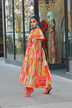 Load image into Gallery viewer, Paint Me Fancy Puff Sleeve Dress- Orange