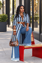 Load image into Gallery viewer, Still Blue Striped Denim Duster