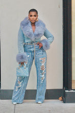 Load image into Gallery viewer, Feeling Myself Faux Fur Cropped Jacket