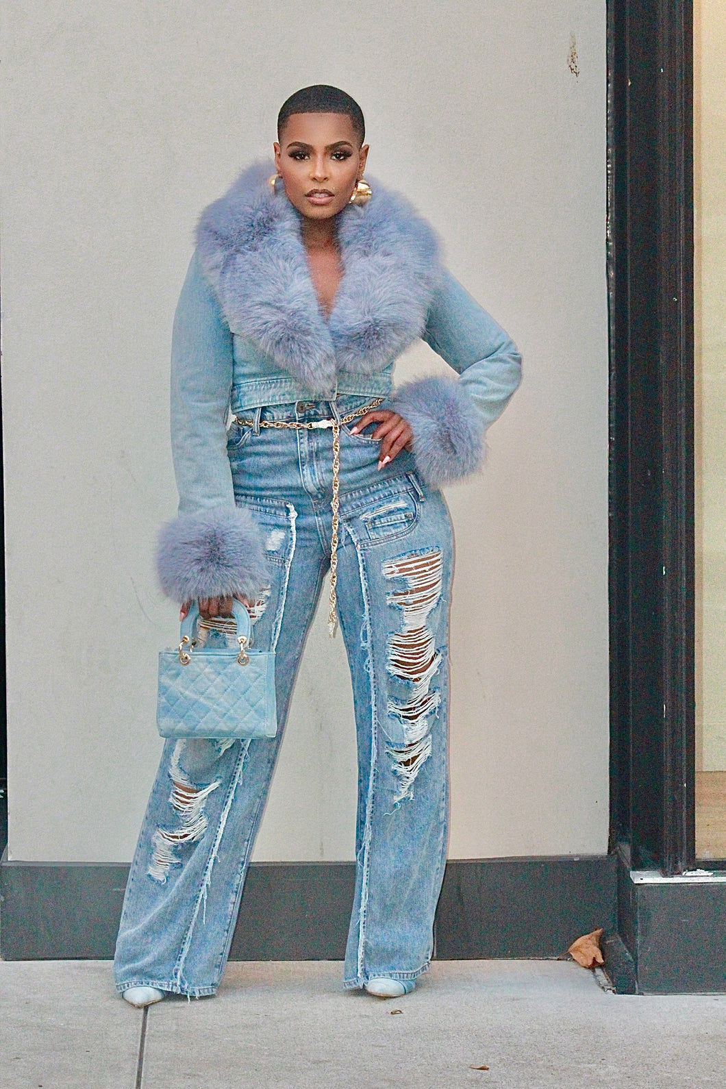 Feeling Myself Faux Fur Cropped Jacket
