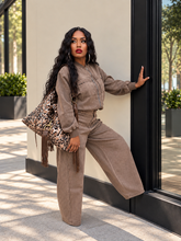 Load image into Gallery viewer, Jack My Style Barrel Jogger Set- Brown