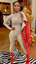 Load image into Gallery viewer, Keep It Zipped Cream Ribbed Jumpsuit