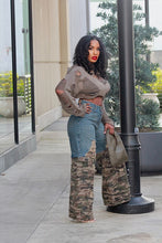 Load image into Gallery viewer, Bootcamp Baddie Camo Wide Leg Jeans