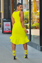 Load image into Gallery viewer, My Spring Lily Bandage Dress- Lemon