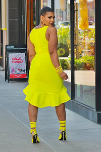 My Spring Lily Bandage Dress- Lemon