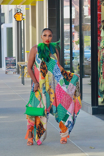 Let Me Patch It Up Harem Printed Jumpsuit
