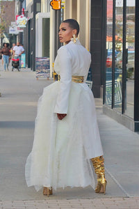 Back In Business Maxi Blazer- White