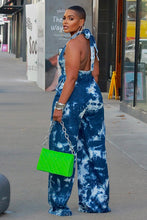 Load image into Gallery viewer, Super Bleached Halter Denim Jumpsuit
