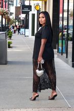 Load image into Gallery viewer, Lace Trim Tee Shirt Dress