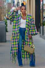 Load image into Gallery viewer, Keep You Warm Oversized Cardigan- Neon Checkered