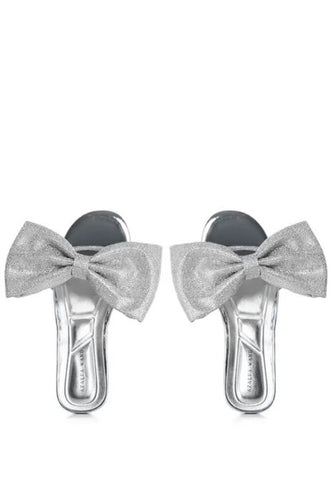 Silver Crystal Bow Flat