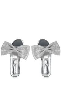 Silver Crystal Bow Flat