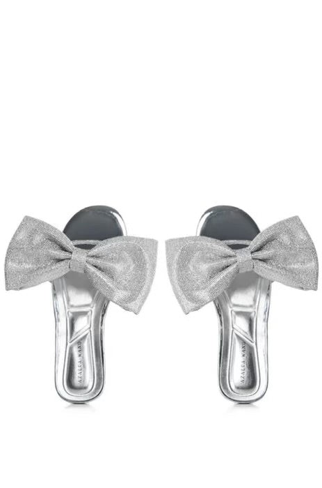 Silver Crystal Bow Flat