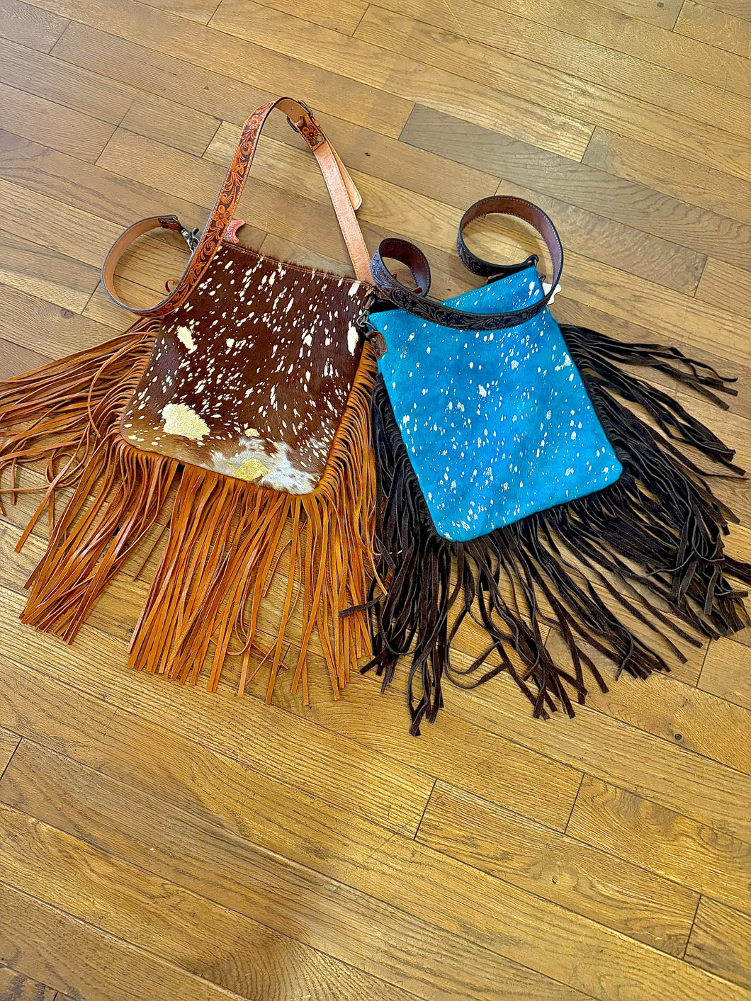 Leather Fringe Bags- Multi