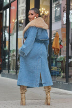 Load image into Gallery viewer, Don&#39;t Get Attached Denim Trench Coat