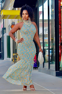 Vintage Floral Trumpet Dress