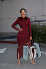 Load image into Gallery viewer, Just Bead It Fringe Maxi Midi Dress