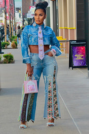 Tie Me Down High Waist Flare Jeans