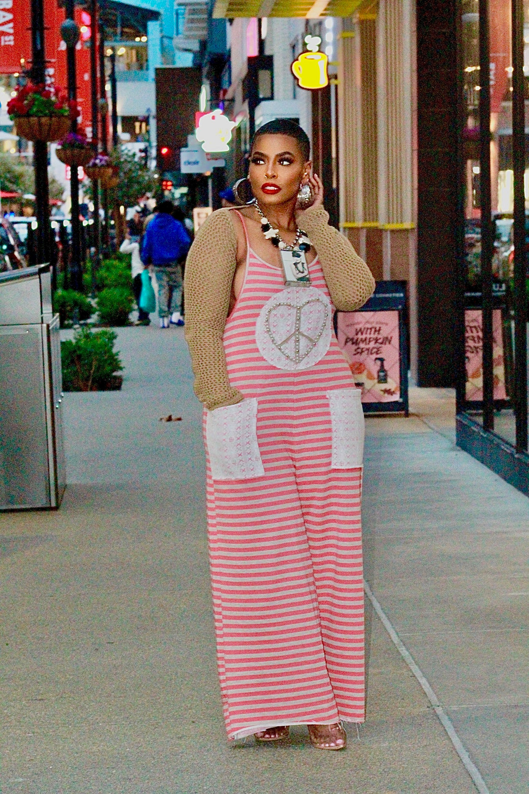 Love The Peace Wide Leg Overall