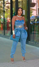 Load image into Gallery viewer, Get The Bag Denim Jumpsuit