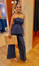 Load image into Gallery viewer, Pretty Peplum Denim Pant Set