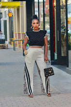 Load image into Gallery viewer, Keep Up Leopard Track Pants- Cream