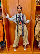 Load image into Gallery viewer, Tie It To Me Khaki Overalls