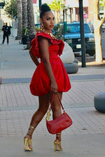 Load image into Gallery viewer, Little Miss Ruffle Mini Dress- Burgandy