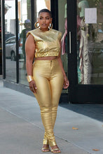 Load image into Gallery viewer, Metallic Skinny Jeans- Gold