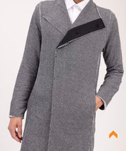 Load image into Gallery viewer, Abstract Sweater Knit Gray Cardigan- Men