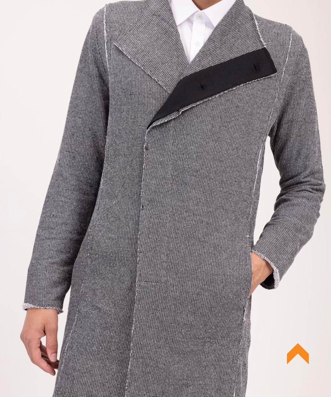 Abstract Sweater Knit Gray Cardigan- Men