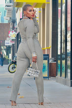 Load image into Gallery viewer, Ribbed Long Sleeve Jumpsuit