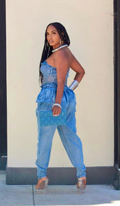 Get The Bag Denim Jumpsuit