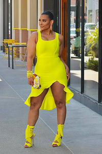 My Spring Lily Bandage Dress- Lemon