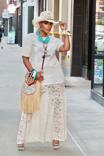 87 Ways Graphic Maxi Dress- Cream