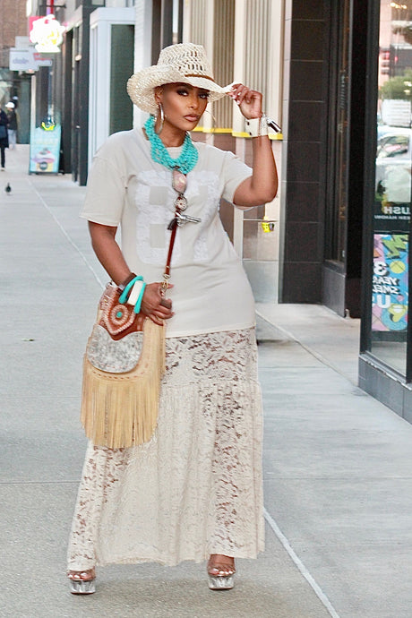 87 Ways Graphic Maxi Dress- Cream