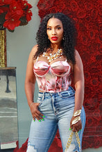 Load image into Gallery viewer, Watercolor Mesh Bustier- Burgundy