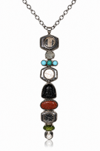 Load image into Gallery viewer, Vintage Watch &amp; Gem Stone Pendant and Black Onyx Ring