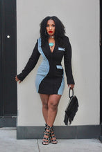 Load image into Gallery viewer, Can't Mix This Denim Blazer Dress