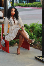Load image into Gallery viewer, Embroidered Linen Peplum Mini Dress