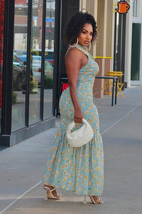 Vintage Floral Trumpet Dress