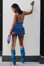 Load image into Gallery viewer, Back It Up Denim Halter Romper