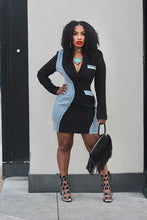 Load image into Gallery viewer, Can't Mix This Denim Blazer Dress